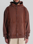 Zip-Up Hooded Sweater Loopback in brown by Lotesend – image 1 of 8