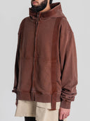 Zip-Up Hooded Sweater Loopback in brown by Lotesend – image 2 of 8