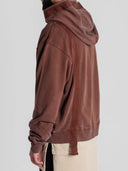 Zip-Up Hooded Sweater Loopback in brown by Lotesend – image 3 of 8