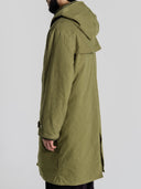 Hooded Over Coat in khaki by Lotesend – image 3 of 8