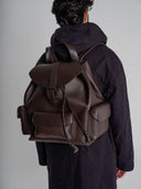 Leather Sandal Bag in dark brown by Lotesend – image 3 of 4