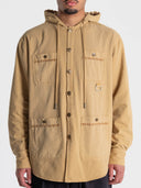 Hooded Four Pocket Over Shirt in khaki by Lotesend – image 1 of 9
