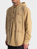 Hooded Four Pocket Over Shirt in khaki by Lotesend – image 2 of 9