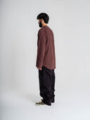 Baseball Longline Overshirt in brown by Lotesend – image 9 of 9
