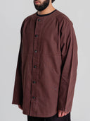 Baseball Longline Overshirt in brown by Lotesend – image 2 of 9